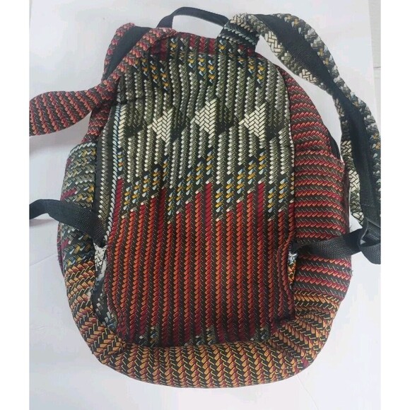 Ankara‎ Print Kente Style Backpack Book Rucksack Handmade Bag Nice Some Wear - Picture 2 of 11